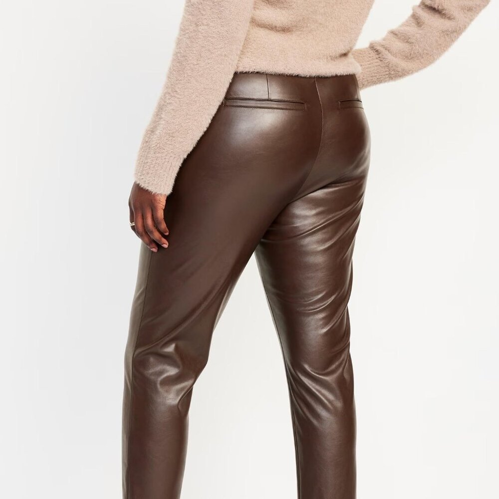 NEW Old Navy Extra High-Waisted Faux-Leather Pants - Picture 6 of 11